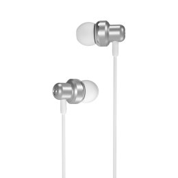 XO Słuchawki przewodowe EP38 jack 3,5mm dokanałowe srebrne
