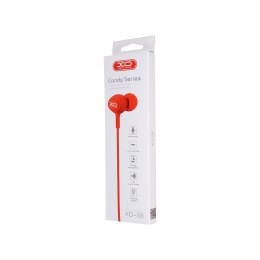 XO słuchawki przewodowe S6 jack 3,5mm dokanałowe czerwona