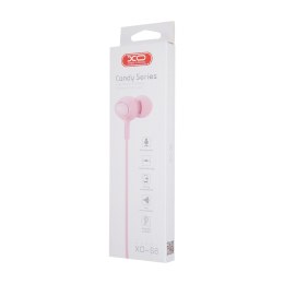 XO słuchawki przewodowe S6 jack 3,5mm dokanałowe różowa