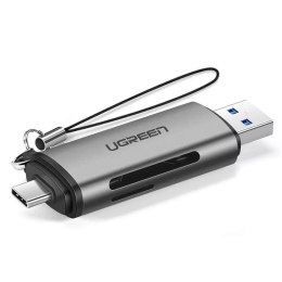 Czytnik kard UGREEN SD / micro SD na USB 3.0 / USB Typ C 3.0 szary (50706)
