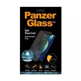 PanzerGlass E2E Super sklo pro iPhone 12 Mini Case Friendly Antibakteriální Microfracture Privacy black/black