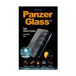 PanzerGlass E2E Super sklo pro iPhone 12 Pro Max Case Friendly Antibakteriální mikrofraktura černá/černá