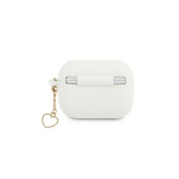 Guess etui do Airpods Pro GUAPLSCHSH białe Silicone Heart Charm
