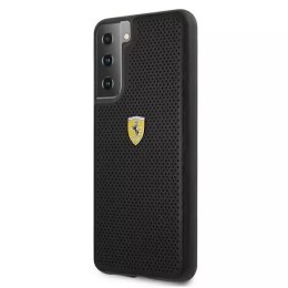 Pevný obal na telefon Ferrari na Samsung Galaxy S21 černý/černý pevný obal On Track Perforated