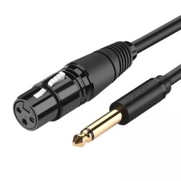 Uzelený audio kabel mikrofonní kabel pro XLR mikrofon (samice) - 6,35 mm jack (samec) 3 m (AV131)