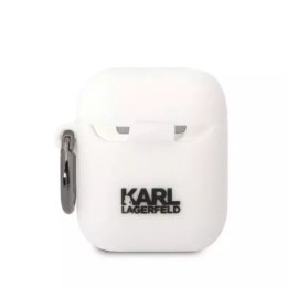 Etui ochronne na słuchawki Karl Lagerfeld do AirPods 1/2 cover biały/white Silicone Karl Head 3D