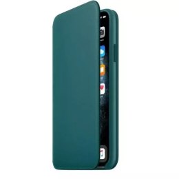 Oryginalne Etui ochronne na telefon Apple MY1Q2ZM/A do Apple iPhone 11 Pro Max pawie pióro/blue Leather Book