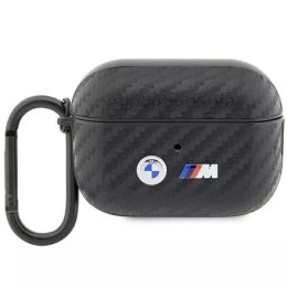 Pouzdro BMW BMAP2WMPUCA2 pro AirPods Pro 2 gen kryt černo/černé Carbon Double Metal Logo