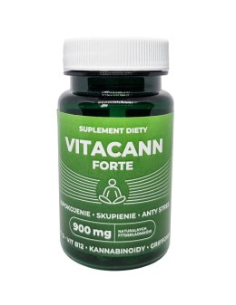 VitaCann Forte - 30 kapsułek, 900 mg CBD, Witamina D, Witamina B12, Griffonia