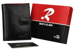 Skórzany portfel z zapinką i systemem RFID — Ronaldo