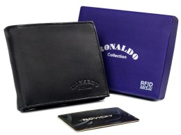Klasyczny, skórzany portfel męski z ochroną RFID Protect — Ronaldo