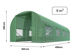 Tunel ogrodowy wzmacniany 2x4,5xH2m (9m2) Plonos