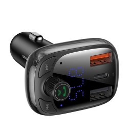 Baseus transmiter FM T-Shaped S-13 Bluetooth MP3 ładowarka samochodowa czarna
