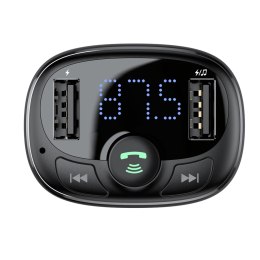 Baseus transmiter FM T-Shaped S-09A Bluetooth MP3 ładowarka samochodowa czarna