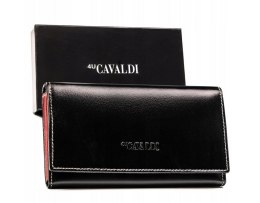 Podłużny portfel damski z bydlęcej skóry naturalnej — 4U Cavaldi
