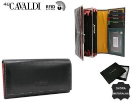 Skórzany portfel damski na zatrzask — 4U Cavaldi