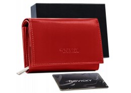 Skórzany portfel damski z miejscem na zdjęcia i systemem RFID — Cavaldi