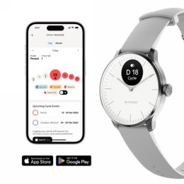 Withings Scanwatch Light - zegarek z funkcją EKG, pomiarem pulsu i SPO2 oraz mierzeniem aktywności fizycznej i snu (37mm, white)