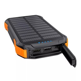 Powerbank solarny Choetech B658 2x USB 10000mAh Qi 5W (czarno-pomarańczowy)