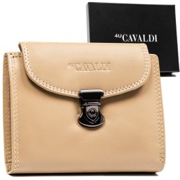 Klasyczny, skórzany portfel damski na zatrzask — 4U Cavaldi