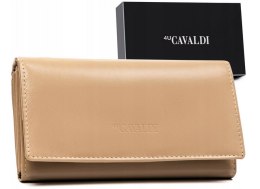 Pojemny, skórzany portfel damski na zatrzask — 4U Cavaldi
