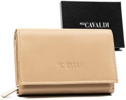 Średnich rozmiarów skórzany portfel damski na zatrzask — 4U Cavaldi