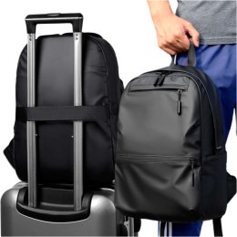 Plecak męski damski szkolny młodzieżowy na laptopa antykradzieżowy do samolotu uchwyt na walizkę Alogy Backpack Czarny