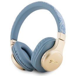 Guess słuchawki nauszne Bluetooth GUBH604GEMB niebieskie 4G PU Leather With Script Metal Logo