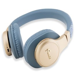 Guess słuchawki nauszne Bluetooth GUBH604GEMB niebieskie 4G PU Leather With Script Metal Logo