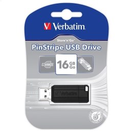 VERBATIM PENDRIVE PINSTRIPE USB 2.0 16GB BLACK 49063