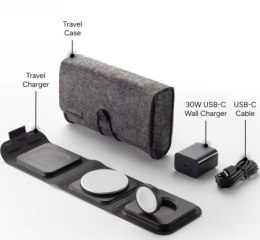 Mophie travel charger - ładowarka do 3 urządzeń wspierająca ładowanie MagSafe (black)