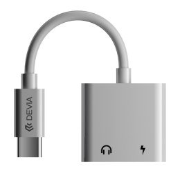 Devia adapter Smart USB-C - USB-C (port) + jack 3,5mm (port) biały