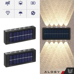 2x Lampa solarna ścienna słoneczna Alogy Solar Lamp zewnętrzna IP65 2V elewacyjna z czujnikiem zmierzchu 10 LED