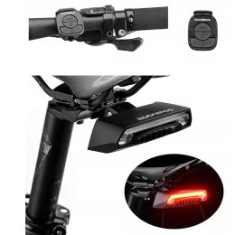 Lampka rowerowa tylna Rockbros LKWD-R1 z laserem i pilotem + kabel micro USB - USB-A - czarna