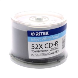 TRAXDATA CD-R 700MB 52X VINYL WHITE INKJET PRINTABLE CAKE*50 901CK5VINYLIW