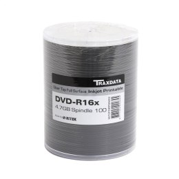 TRAXDATA DVD-R 4,7GB 16X INKJET PRINTABLE SILVER SP*100 907OFDRPSN002