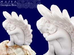 Aniołek śpiący - alabaster grecki
