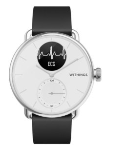 Withings Scanwatch - zegarek z funkcją EKG, pomiarem pulsu i SPO2 oraz mierzeniem aktywności fizycznej i snu (38mm, white)