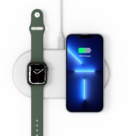 Adam Elements Omnia Q2 - bezprzewodowa stacja ładująca do 2 urządzeń z uchwytem do Apple Watch (white)