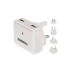 Duracell ładowarka sieciowa 5V 1 x USB-A 2.4A + 1 x USB-A 1.0A biały