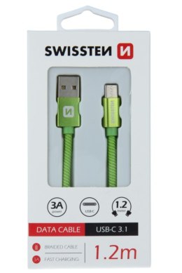 KABEL SWISSTEN USB/TYPE-C 3A 1,2M GREEN
