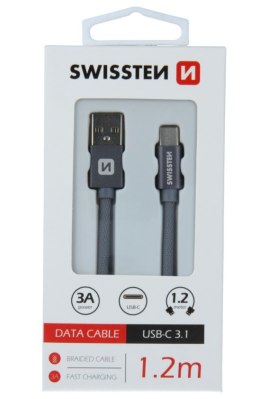 KABEL SWISSTEN USB/TYPE-C 3A 1,2M GREY