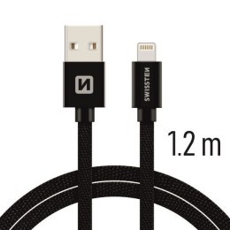 KABEL SWISSTEN TEXTILE USB/LIGHTNING 3A 1,2M BLACK