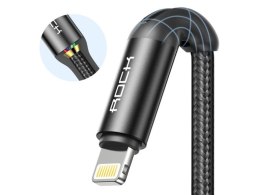 Kabel 1m Rock przewód nylonowy R2 USB-C - Lightning PD Fast 2.4A czarny