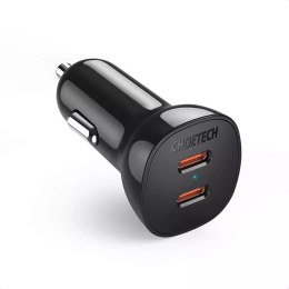 Chargeur de voiture Choetech 2x USB Type C Charge rapide Power Delivery 40W FCP AFC noir (TC0008)