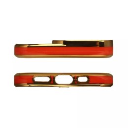 Coque Fashion pour iPhone 12 Pro Gold Frame Gel Cover Rouge
