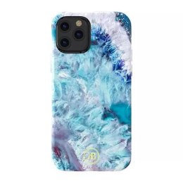 Kingxbar Agate Series case decorated printed Agate iPhone 12 mini blue