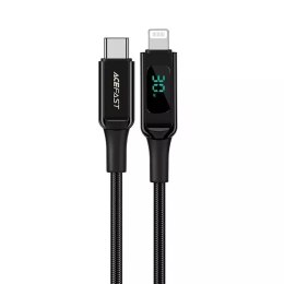 Câble Acefast MFI USB Type C - Lightning 1.2m, 30W, 3A noir (C6-01 Noir)