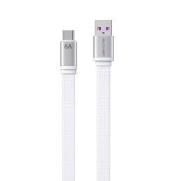 WK Design King Kong 2nd Gen series câble plat USB - USB Type C pour charge rapide / transmission de données 6A 1.3m blanc (WDC-1