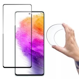 Film de verre Wozinsky Full Cover Flexi Nano en verre trempé avec un cadre pour Samsung Galaxy A73 transparent